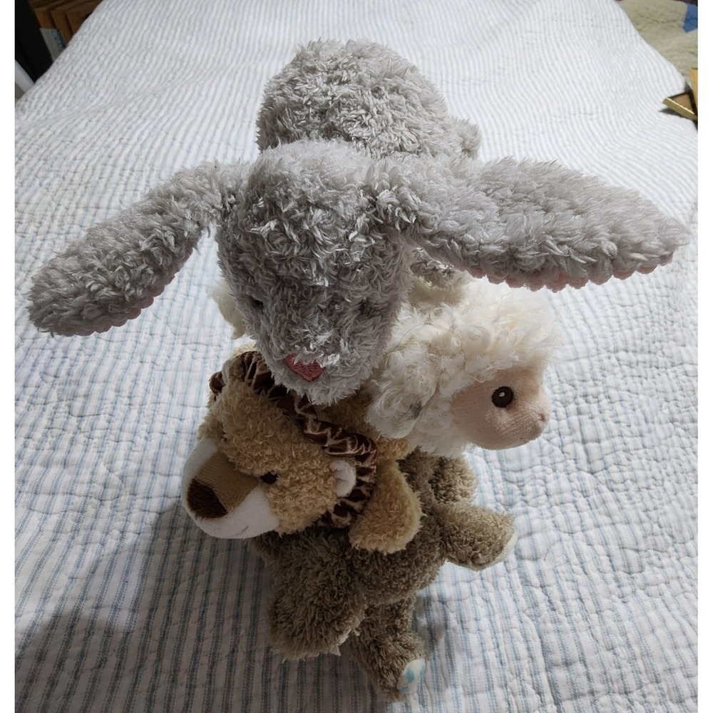 Walgreens Stacked Animal Plush Bunny Lamb‎ Lion Elephant Crinkle Toy 296170